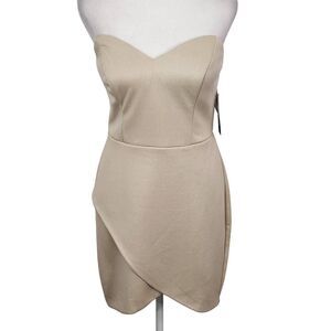 City Studio Champagne Strapless Cocktail Dress NWT Size 9 Sexy Gold Dress